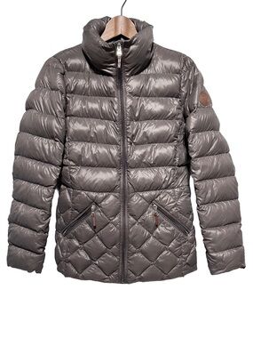 LAUREN RALPH LAUREN Down Puffer Jacket Taupe Quilted Quiet Luxury